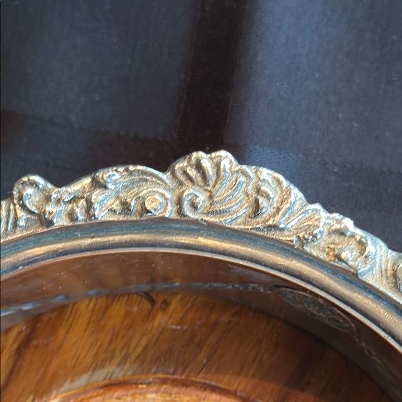 Sophisticated  Silver Plated and Brown wine coaster - Picture 5 of 16